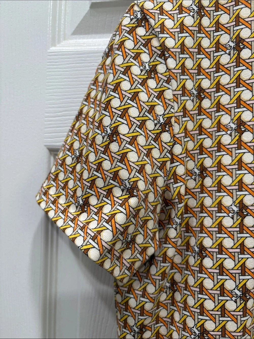 TORY BURCH Basket Weave T Shirt Dress Sz Small Mini Cotton Multicolor Knit